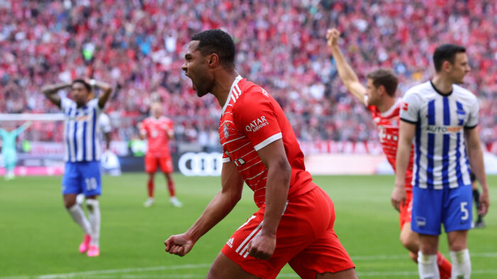 Serge Gnabry FC Bayern München v Hertha BSC Bundesliga 04302023