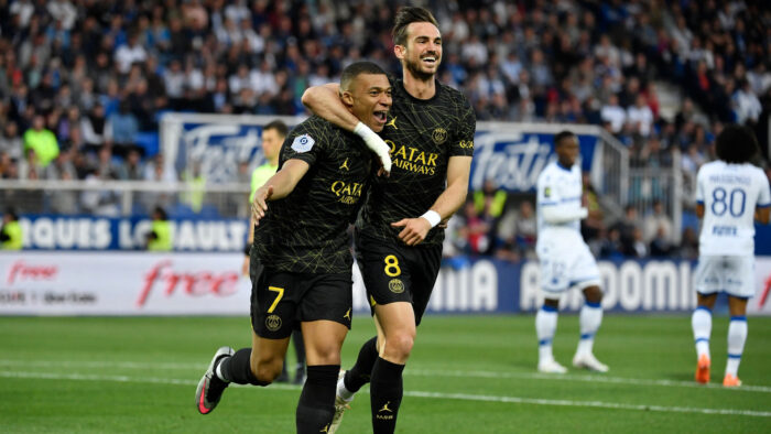 Kylian Mbappe Fabian Ruiz Auxerre v Paris Saint-Germain Ligue 1 05212023