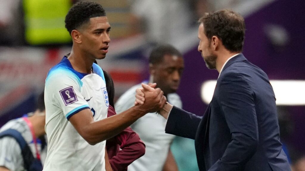 England’s Jude Bellingham with manager Gareth Southgate (Nick Potts/PA Archive)