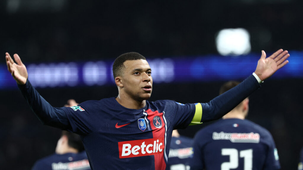 Kylian Mbappe PSG v Nice Coupe de France 03132024 (FRANCK FIFE/AFP via Getty Images)