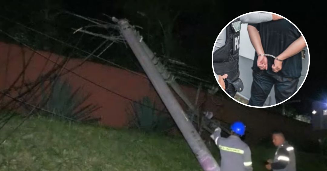 Capturan a conductor panameño en estado de ebriedad tras chocar postes ...