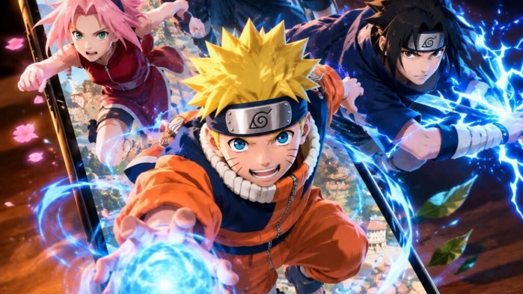 Personajes del juego Naruto Mobile en combate ninja para iOS y Android